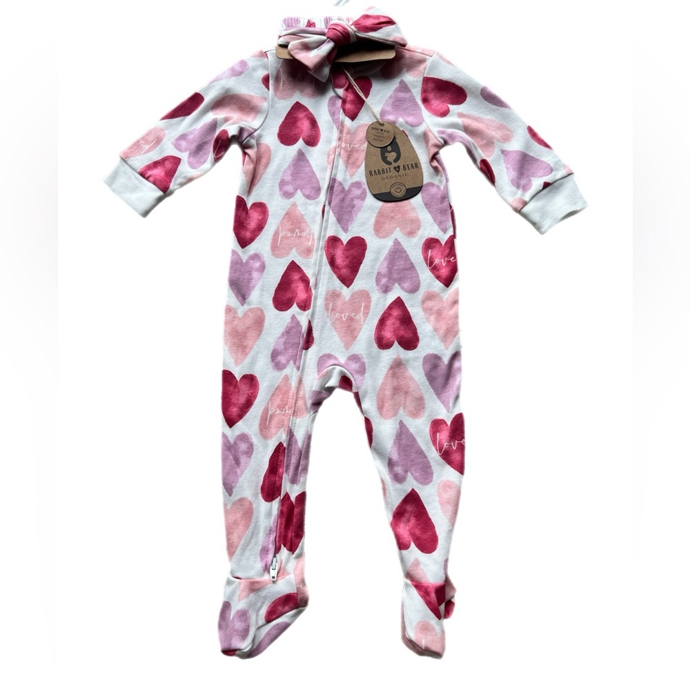NWT Rabbit + Bear 2-Piece Baby Girl Set 6-9M